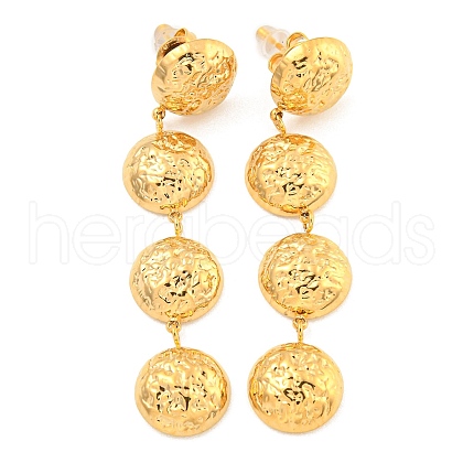 304 Stainless Steel with Textured Stud Earrings for Women EJEW-Z053-05G-01-1