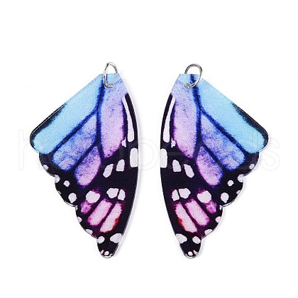 Printed Acrylic Big Pendants OACR-N144-02-1