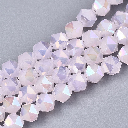 Electroplate Glass Beads Strands X-EGLA-T019-07B-1