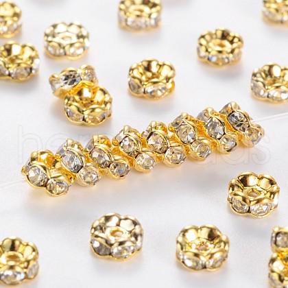 Brass Rhinestone Spacer Beads RB-A014-L5mm-01G-1