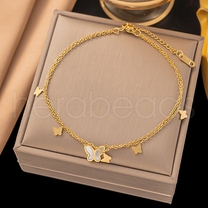 Stainless Steel Alloy Charm Anklets WG33B59-24-1