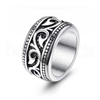 316 Stainless Steel Finger Ring with Enamel for Men PW-WG56139-01-1
