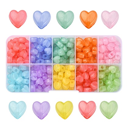 300Pcs 10 Colors Imitation Jelly Acrylic Beads MACR-CJ0001-31-1