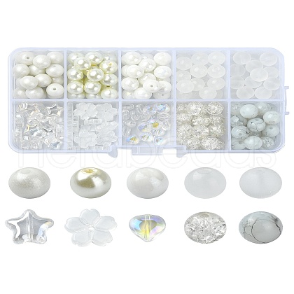 200Pcs 10 Styles Transparent & Baking Painted Glass Beads GLAA-YW0003-55-1