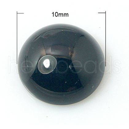 Natural Dyed & Heated Black Agate Cabochons X-G-BA10x5-1