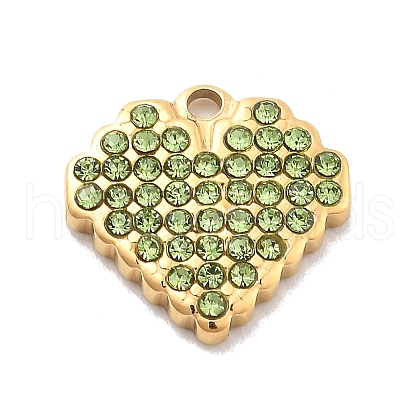 304 Stainless Steel Rhinestone Charms STAS-M092-06G-05-1