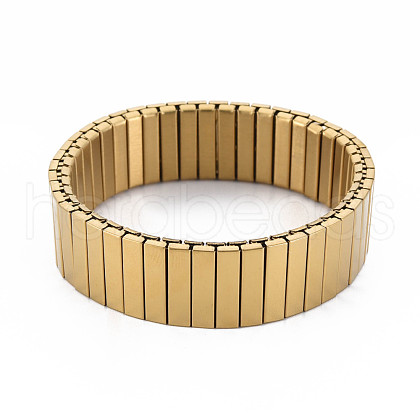 Stainless Steel Rectangle Stackable Stretch Bracelet BJEW-N017-027LG-1