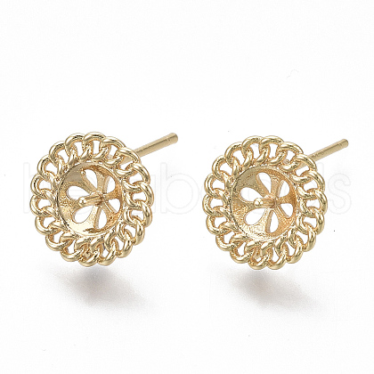 Brass Earring Findings KK-S356-051G-NF-1