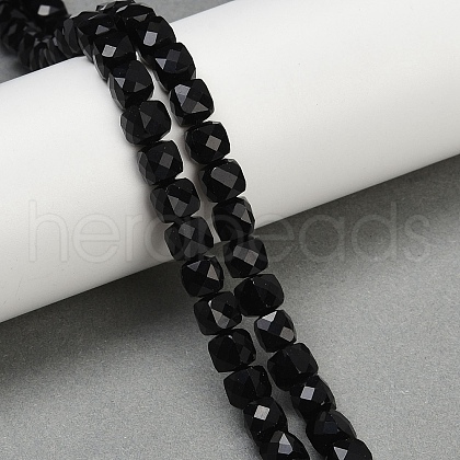 Natural Black Obsidian Beads Strands G-H078-C35-6mm-1