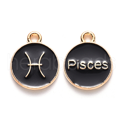 Alloy Enamel Pendants X-ENAM-S124-01B-08H-1