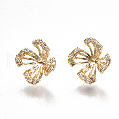 Brass Stud Earring Findings X-KK-T038-469G-1