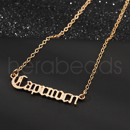 Twelve Constellations Stainless Steel Pendant Necklaces WG80545-11-1