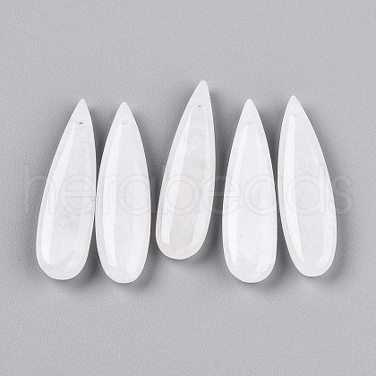 Natural White Jade Pendants G-N348-02D-1