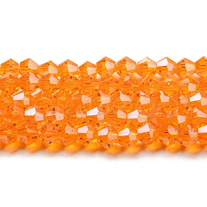 Transparent Electroplate Glass Beads Strands GLAA-F029-4mm-C23-1