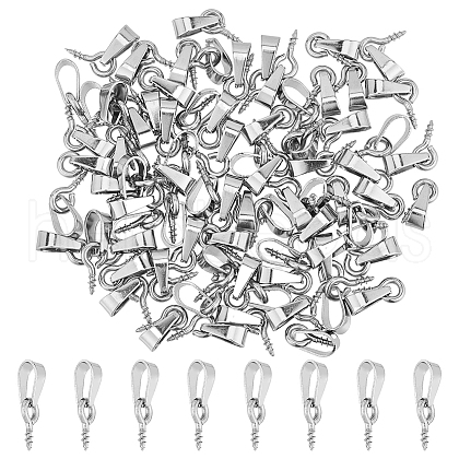 DICOSMETIC 70Pcs 304 Stainless Steel Screw Eye Peg Bails STAS-DC0015-34-1
