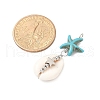 2Pcs Natural Mixed Cowrie Shell Pendants PALLOY-JF03860-3