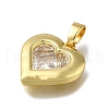 Brass Micro Pave Clear Cubic Zirconia Pendants ZIRC-I070-069G-2