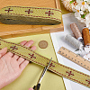 Ethnic Style Polyester Jacquard Cross Ribbon SRIB-WH0026-29-1-3
