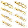 Olycraft 8Pcs 4 Styles Brass Pave Clear Cubic Zirconia Watch Band Clasps KK-OC0001-46G-1