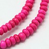 Dyed Synthetical Turquoise Rondelle Bead Strand X-G-P083-6mm-84A-1