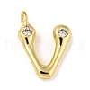 Rack Plating Brass Micro Pave Cubic Zirconia Pendants KK-A200-24G-V-1