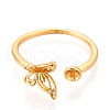 Butterfly Brass Micro Pave Cubic Zirconia Cup Peg Ring Settings KK-N274-11G-2