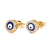 Blue Evil Eye Brass Stud Earrings ZIRC-Z017-01G-1