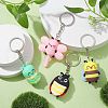 4Pcs 4 Styles Cartoon Bee PVC Plastic Keychain KEYC-JKC00663-2