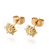 304 Stainless Steel Sun Stud Earrings for Women EJEW-C004-09G-1