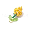 Glass Seed Beaded Flower Bud Pendants PALLOY-MZ00759-5