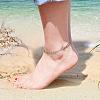 SHEGRACE 925 Sterling Silver Anklet with Triple Layered Chain and Beads JA69A-3