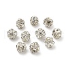 7mm Brass Crystal Rhinestone Beads KK-S519-01B-S-1