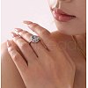 304 Stainless Steel & Cubic Zirconia Finger Rings for Women FS-WG99359-06-1
