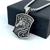Greek Stainless Steel Unicorn Shield Pendant Men's Necklaces WQ1384-3