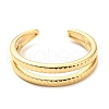 304 Stainless Steel Textured Open Cuff Ring for Women RJEW-C016-18G-2