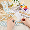 Polyester Jacquard Leaf Ribbon OCOR-WH0097-08D-3