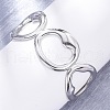 304 Stainless Steel Cuff Bangles for Women BJEW-D306-07P-4