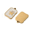 304 Stainless Steel Enamel Pendants STAS-V015-57G-2