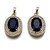 Golden Plated Brass Micro Pave Clear Cubic Zirconia Pendants ZIRC-F123-02K-1