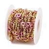Brass Heart Link Chains KK-D368-03G-E-3