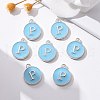 Platinum Plated Alloy Enamel Charms X-ENAM-S118-04P-P-5