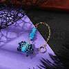 Halloween Theme Spider & Skull Dyed Synthetic Turquoise & Glass Seed Beads Pendant Decorations HJEW-MZ00282-05-1