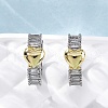 Brass Micro Pave Clear Cubic Zirconia Hoop Earrings EJEW-H158-20A-GP-2