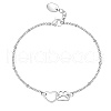 Non-Tarnish Heart & Dog Paw Stainless Steel Satellite Chain Bracelets for Women RQ8185-1