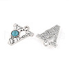 Synthetic Turquoise & Alloy Pendants PALLOY-H146-01AS-V-2