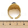 316 Stainless Steel with Natural Mixed Gemstone Cuff Rings RJEW-Z098-01G-16-5
