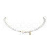 Brass Micro Pave Grade AAA Cubic Zirconia Letter Pendant Necklaces NJEW-JN04771-05-1