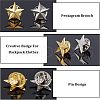 SUPERFINDINGS 40Pcs 2 Colors Pentagram Alloy Brooch JEWB-FH0001-09-8