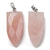 Natural Rose Quartz Pointed Pendants G-M405-07P-03-1