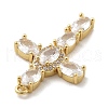 Brass Micro Pave Clear Cubic Zirconia Pendants KK-L228-03G-05-2